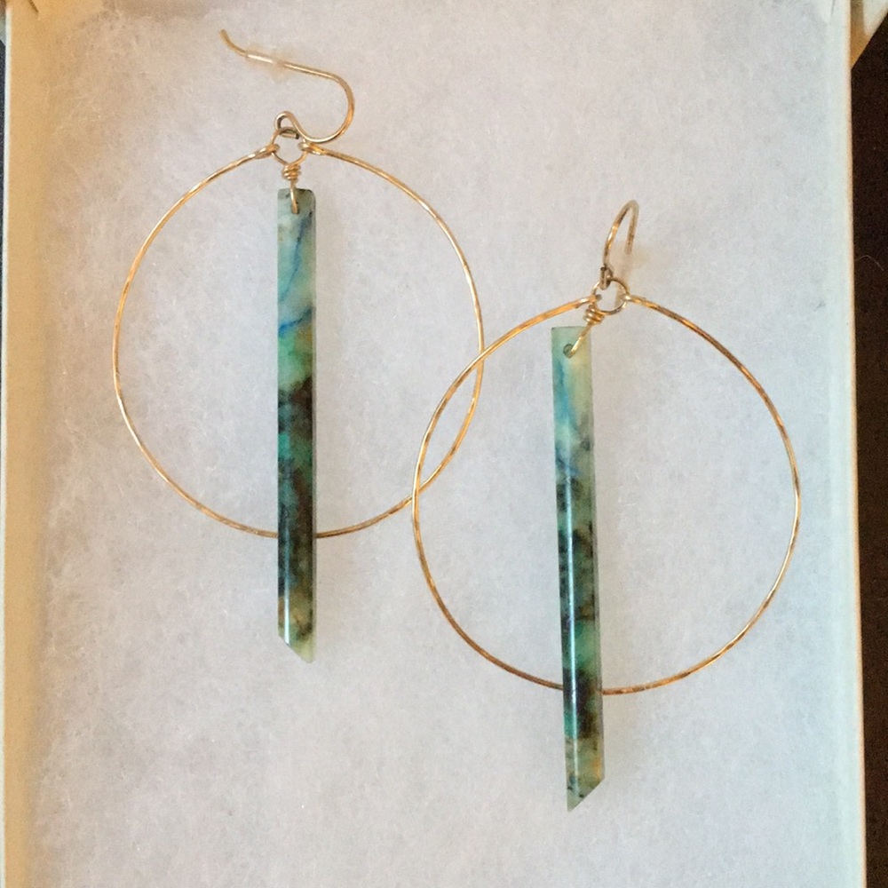 Chryscolla and 14k gold fill earrings.